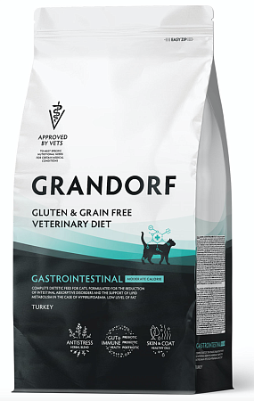 Купить grandorf veterinary diet cat gastrointestinal moderate calorie полнорационный диетический сухой корм для кошек склонных к набору веса, при расстройствах пищеварения