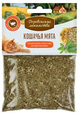 Деревенские лакомства для кошек кошачья мята "Календула + корень солодки"