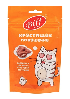TiTBiT Biff лакомство для кошек Хрустящие подушечки с паштетом из курицы