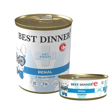 Купить best dinner vet profi renal консервы для собак с заболеваниями почек с индейкой