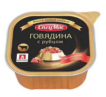 Купить Зоогурман влажный корм для взрослых собак "СпецМяс" с говядиной и рубцом (ламистер)