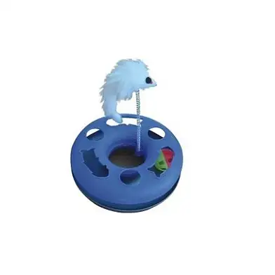 Homecat игрушка для кошек Трэк, с мячиком и мышкой на пружине