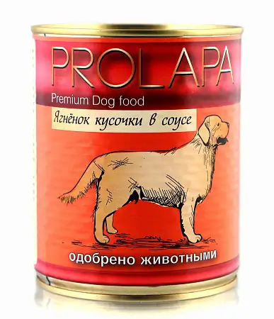 Купить prolapa premium консервы  для собак с ягненком кусочки в соусе