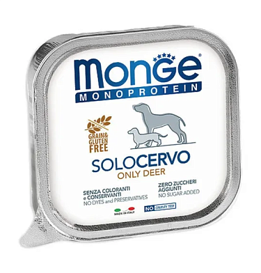 Monge Dog Monoprotein Solo влажный корм для взрослых собак из оленины (ламистер)