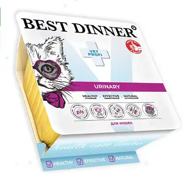 Best Dinner Exclusive Vet Profi Urinary паштет для кошек для профилактики мочекаменной болезни с ягненком (ламистер)