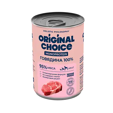 ORIGINAL CHOICE MONOPROTEIN ADULT консервы для собак всех пород говядина