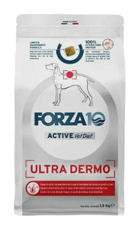 Купить forza10 active vetdiet ultra dermo all size сухой диетический корм для взрослых собак всех пород, поддержка кожных функций при дерматозах и чрезмерного выпадения шерсти