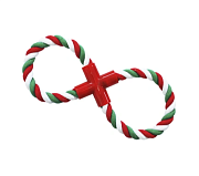 №1 игрушка для собак Канат плетеный в форме восьмерки, разноцветный