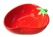 Mr.Kranch Клубничка миска керамическая для собак и кошек, красная