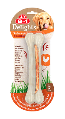 8in1 DELIGHTS Strong L лакомство для собак крупных пород сверхпрочная косточка с куриным мясом