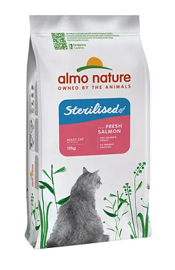 Almo Nature Sterilised Fresh Salmon сухой корм для взрослых стерилизованных кошек со свежим лососем