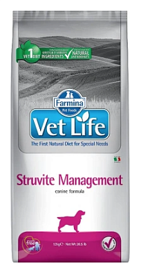Farmina Vet Life Struvite Management сухой корм для взрослых собак всех пород для снижения рецидивов МКБ