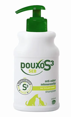 Douxo S3 себорегулирующий шампунь для собак и кошек с жирной и шелушащейся кожей