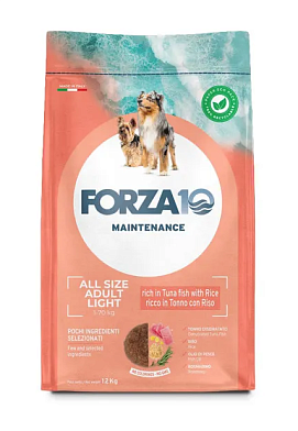 Forza10 Maintenance Dog Adult All Size сухой корм для взрослых собак всех пород, склонных к полноте, с тунцом и рисом