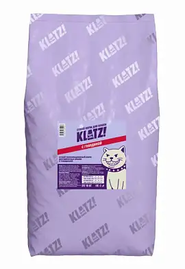 KLATZ! сухой полнорационный корм для взрослых кошек с говядиной