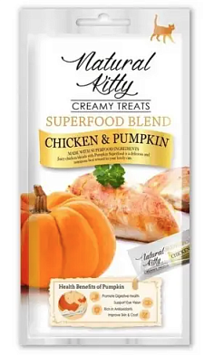 PETTRIC Natural Kitty Лакомства для кошек крем-суп для кошек курица и тыква