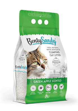 BentySandy Green Apple наполнитель для кошачьего туалета комкующийся, глиняный, с ароматом зеленого яблока