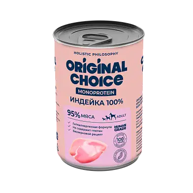 ORIGINAL CHOICE MONOPROTEIN ADULT консервы для собак всех пород индейка