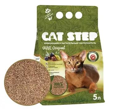 Cat Step Olive Original наполнитель для кошек комкующийся растительный