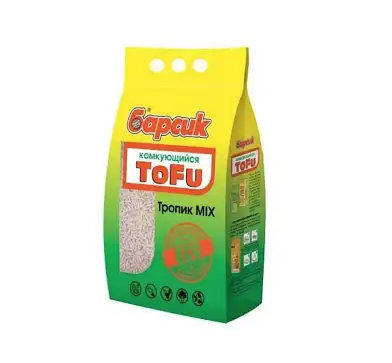 Барсик наполнитель для кошек комкующийся TOFU Зеленый чай Тропик Микс