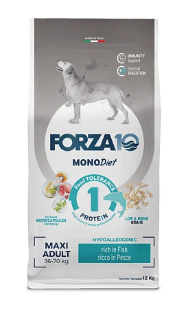 Купить forza10 monodiet adult maxi pesce сухой корм для взрослых собак крупных пород, c рыбой