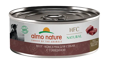 Almo Nature Консервы для собак и щенков с говядиной (HFC, Natural, Beef)