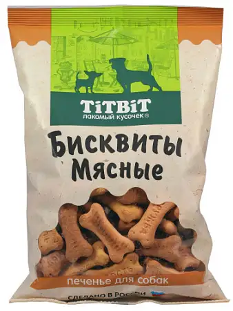 Купить titbit лакомство для собак бисквиты мясные печенье