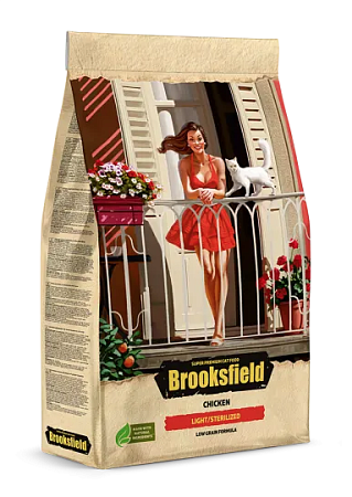 Купить brooksfield low grain adult cat light/sterilized сухой корм для взрослых стерилизованных кошек с избыточным весом, с курицей и рисом