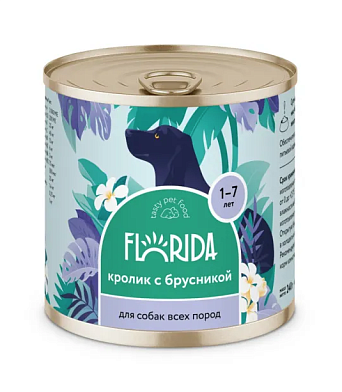 FLORIDA консервы для собак "Кролик с брусникой"