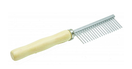 Каскад Расческа для собак и кошек деревянная ручка редкий зуб №5