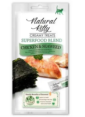 PETTRIC Natural Kitty Лакомства для кошек крем-суп для кошек курица и морские водоросли