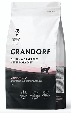 Купить grandorf veterinary diet cat urinary s/o полнорационный диетический сухой корм для кошек при мочекаменной болезни
