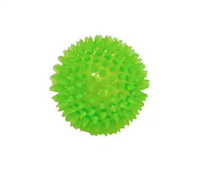 HOMEPET TPR игрушка для собак мячик с шипами с пищалкой зеленый
