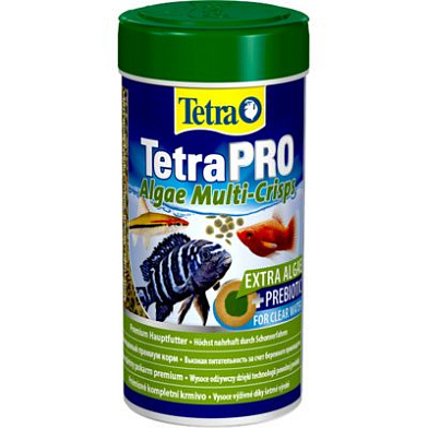 Tetra Pro Algae растительный корм для всех видов рыб, с высоким содержанием спирулины, чипсы