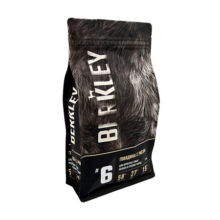 Купить Беркли №6 сухой корм для взрослых собак мелких и средних пород, с говядиной и рисом