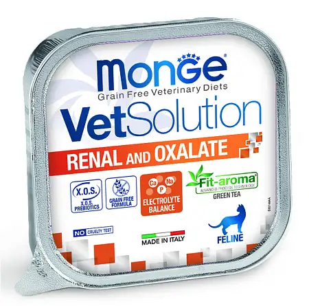 Купить monge vetsolution cat renal and oxalate Диетический корм для кошек при ХПН и профилактике образования оксалатов (ламистер)