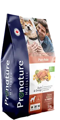 Pronature Holistic Pan-Asia GF сухой беззерновой корм для взрослых собак всех пород, утка с апельсином