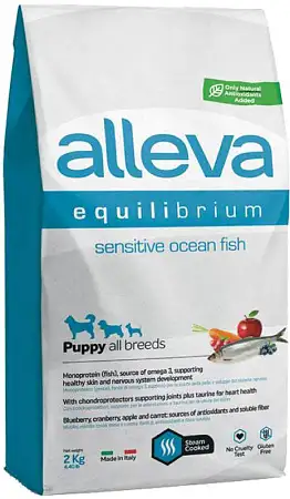 Купить alleva equilibrium sensitive ocean fish puppy all breeds сухой корм для щенков всех пород с океанической рыбой