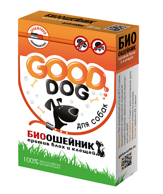 GOOD DOG БИО Ошейник антипаразитный для собак оранжевый