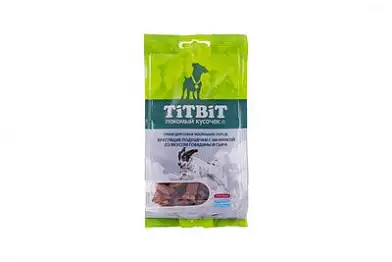 TiTBiT лакомство для собак маленьких пород хрустящие подушечки с начинкой со вкусом говядины и сыра
