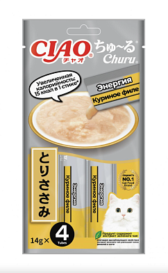 Inaba Ciao Churu лакомство-пюре для кошек, Энергия, с курицей