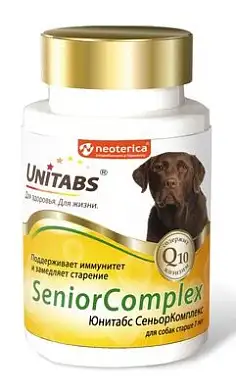 Unitabs Senior Complex с Q10 мультивитаминный комплекс для пожилых собак