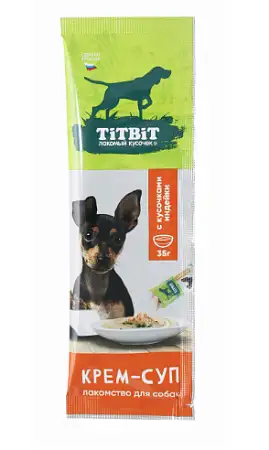 Купить titbit лакомство для собак Крем-суп с кусочками индейки