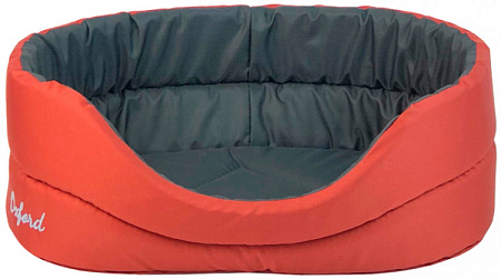 Купить zooexpress «oxford» Лежанка для собак двухсторонняя, красный/серый
