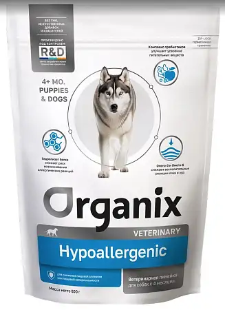 Купить organix vet hypoallergenic сухой корм для взрослых собак всех пород при пищевой аллергии