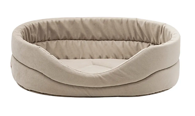 ZOOexpress лежанка овальная «CITY» для кошек и собак мебельная ткань, бежевая