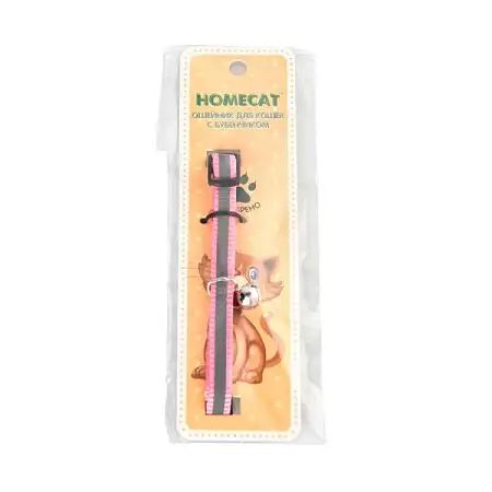 Купить homecat ошейник для кошек с бубенчиком розовый