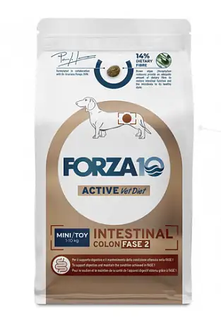 Купить forza10 active vetdiet intestinal colon fase 2 mini/toy сухой диетический корм для взрослых собак мелких пород, для профилактики колитов, с рыбой