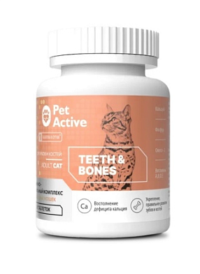 BioPetActive Teeth&Bones мультивитаминный комплекс для кошек для укрепления костей и зубов