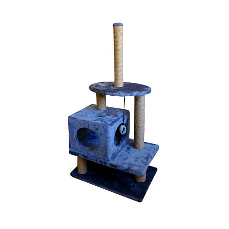 Купить zooexpress комплекс Куб 2 входа со столбиком мех однотонный джут для кошек